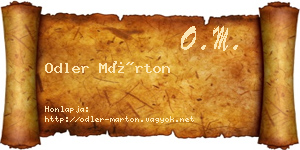 Odler Márton névjegykártya