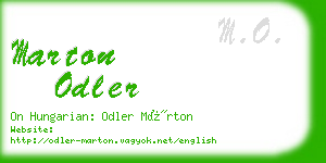 marton odler business card